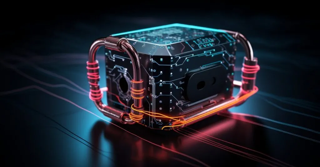 Digital Security Concept With Padlock And Chains