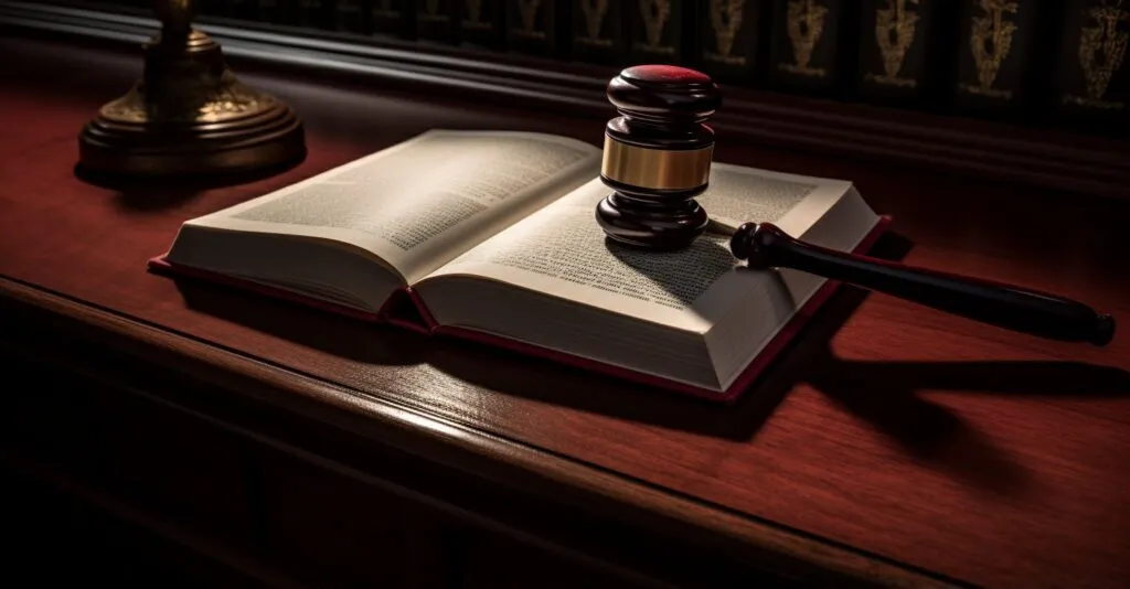Federal Law Book With A Gavel On Top