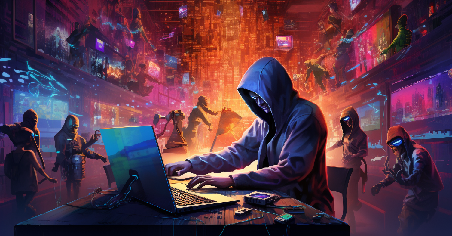 Futuristic Cybercrime Concept Illustration
