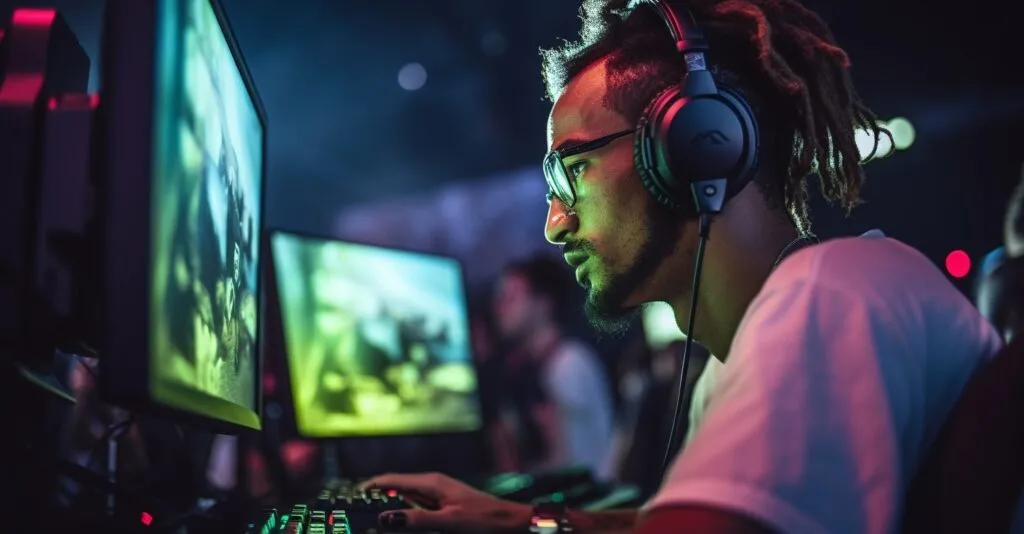 Gamer Facing Off Against International Opponents
