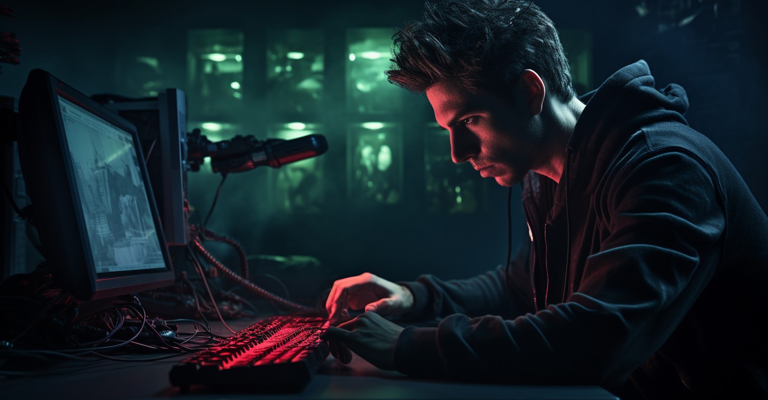 Hacker Attempting To Breach A Digital Vault