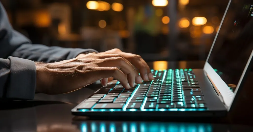 Hand Typing On A Keyboard