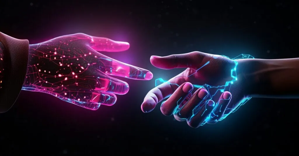 Hand Holding A Secret Handshake With A Digital Twist