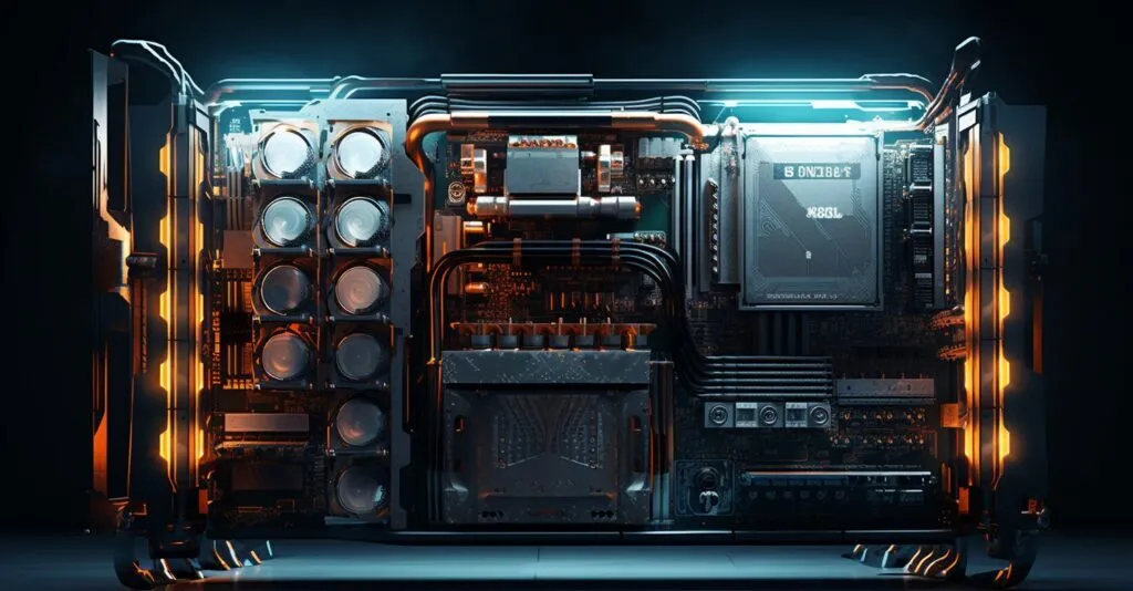 High Tech Cryptocurrency Mining Rig
