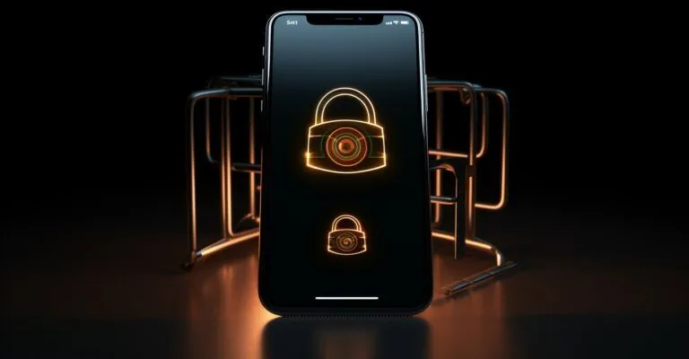 Iphone With Wi Fi Signal And Padlock