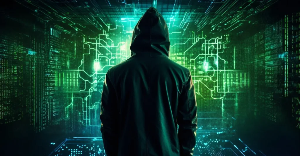 Identity Theft Concept Dark Silhouette Of A Hacker