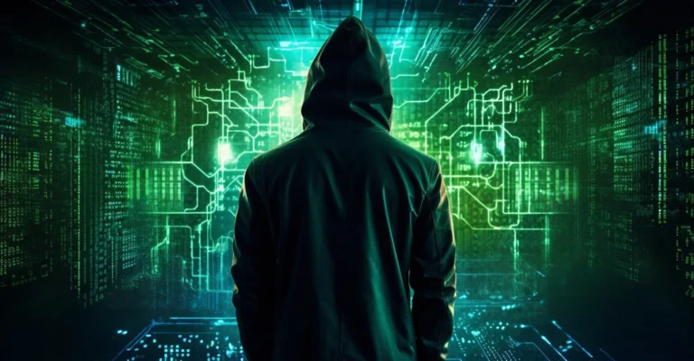 Identity Theft Concept Dark Silhouette Of A Hacker