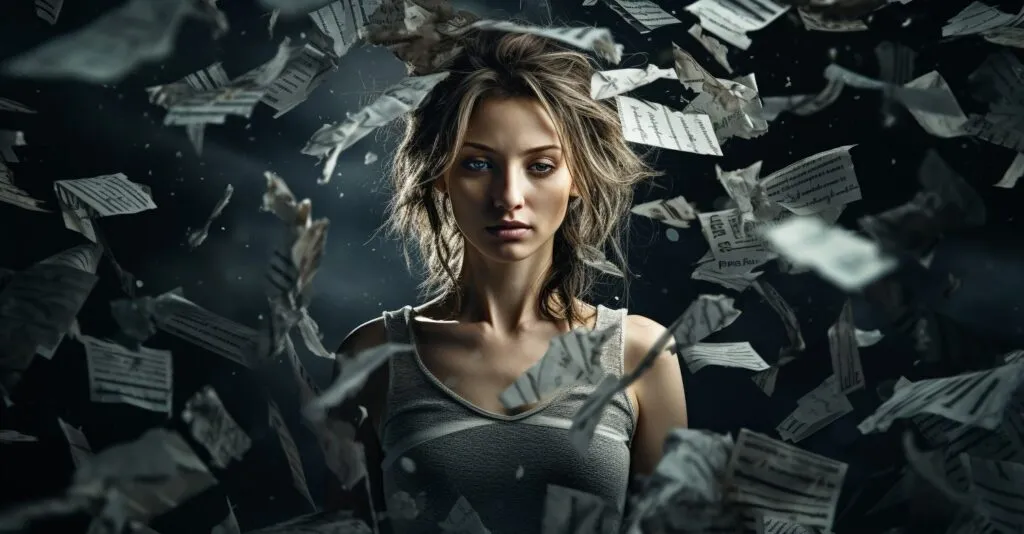 Identity Theft Victim With Shredded Documents