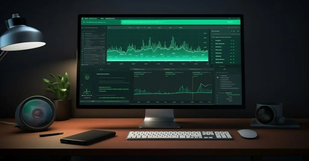 Monitor Displaying Account Activity