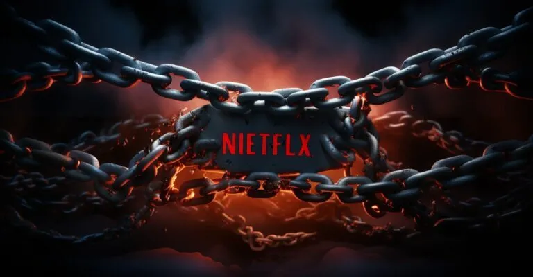 Netflix Logo With Chains Breaking