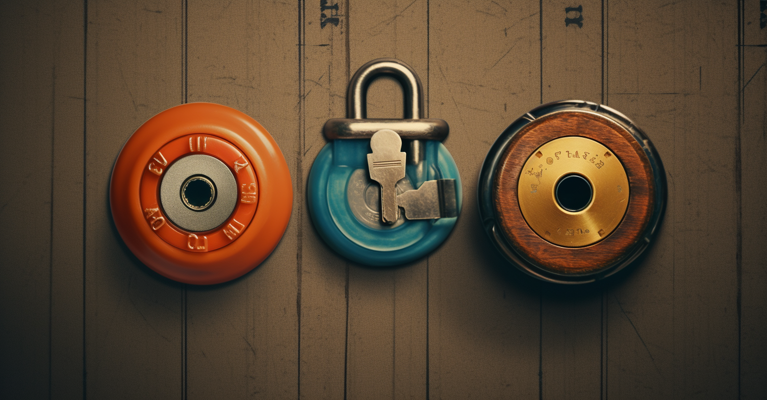 Old Fashioned And Modern Locks Representing Password Updates