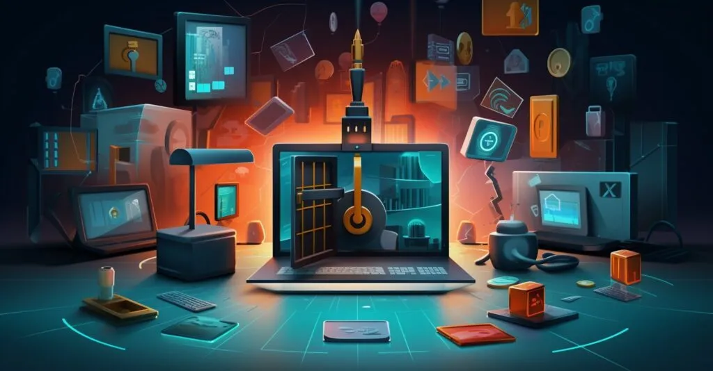 Secure Online Transactions Illustration