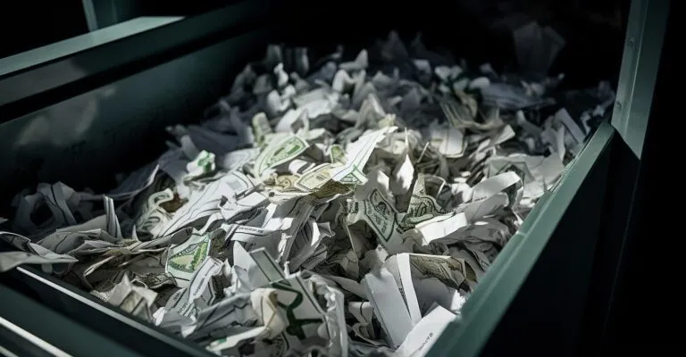 Shredded Documents In A Secure Bin