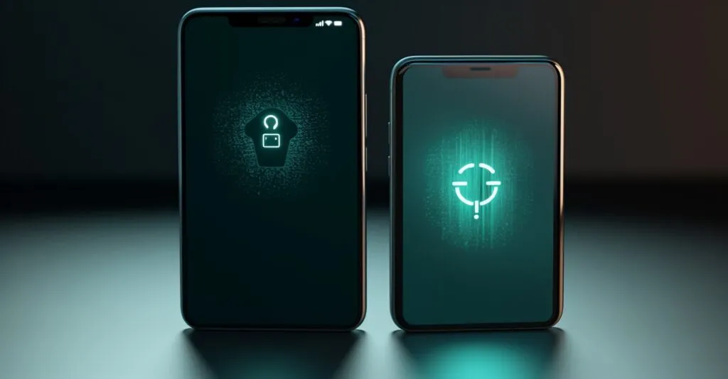 Smartphone And Computer With Lock Icon