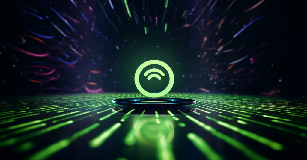 Spotify Logo With Cybersecurity Background