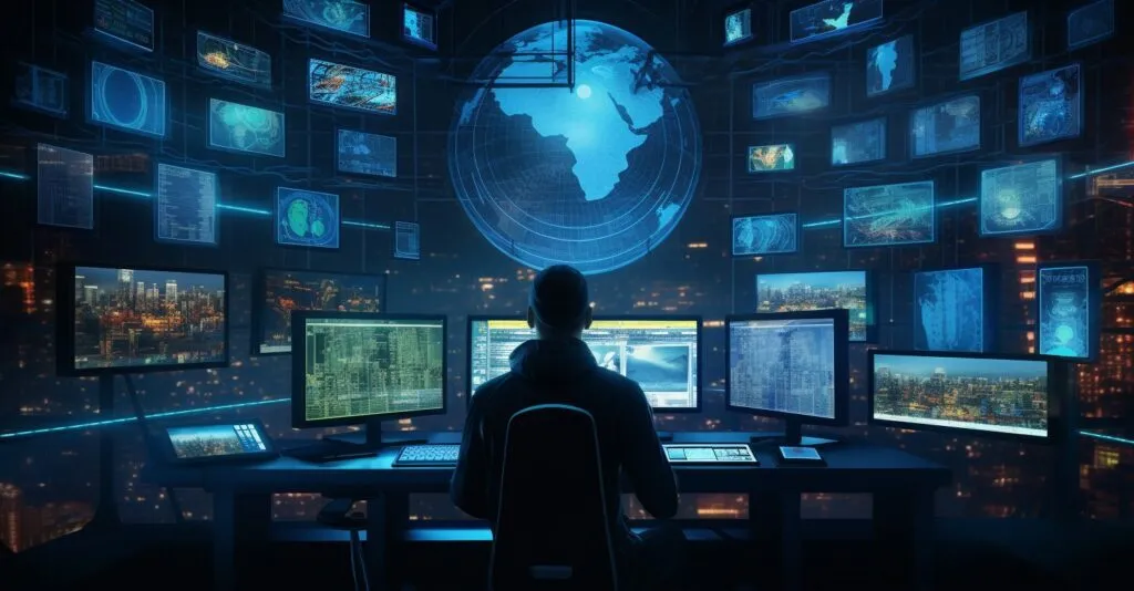 VPN Tunnel In A Futuristic Landscape