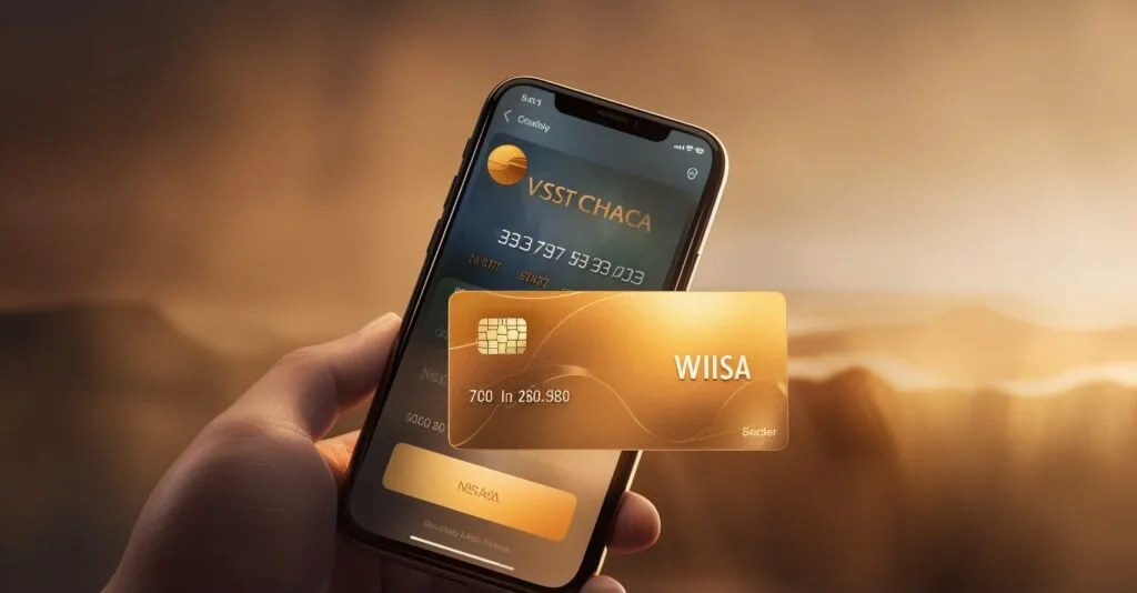 Visa Card And Smartphone For Online Transaction