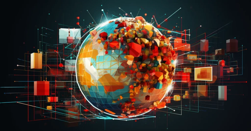 Complex Network Of Interconnected Blockchain Blocks