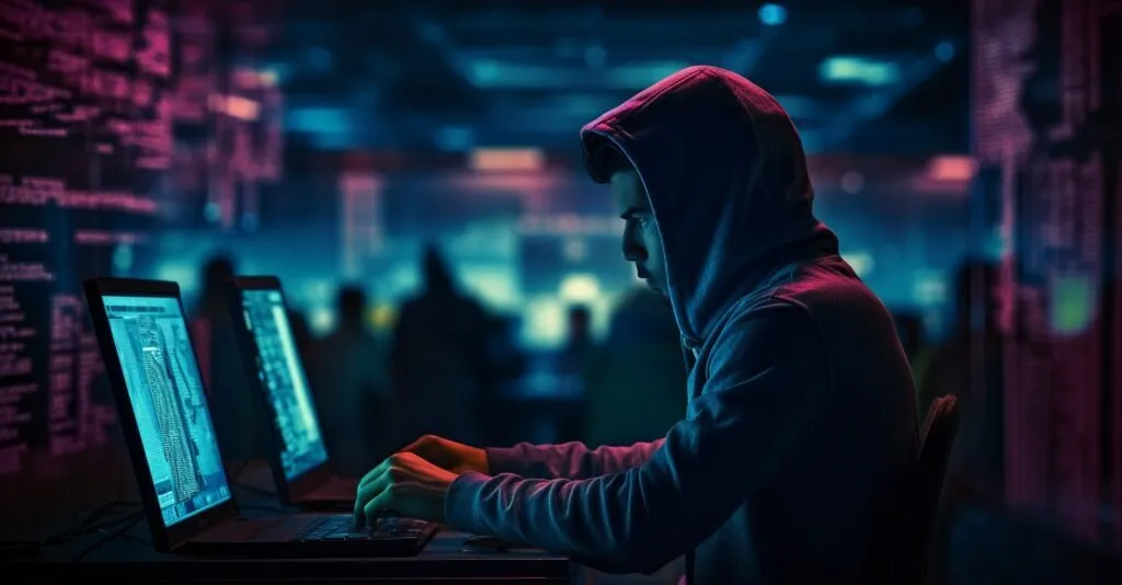 Hacker Attempting To Access Wireless Network