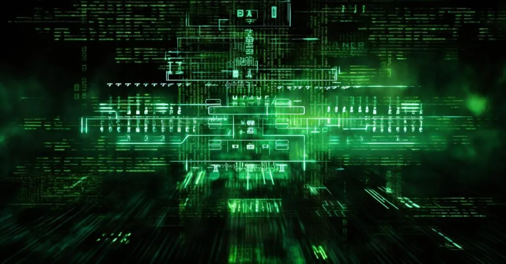 Cybersecurity Icons In A Matrix