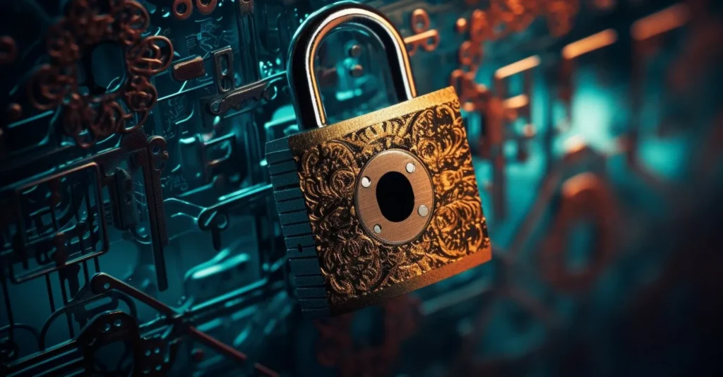Secure Email Encryption Intricate Padlock And Keys