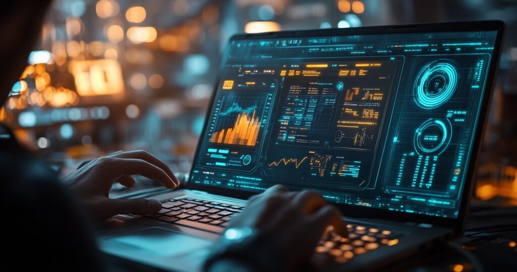 Futuristic Digital Financial Planning Dashboard