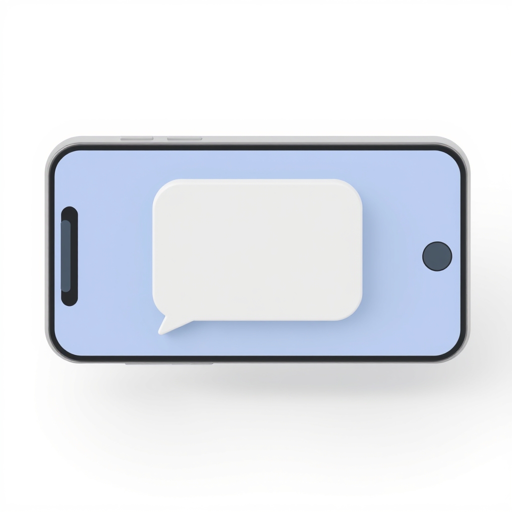 Smartphone with a muted greyed-out chat bubble representing a restricted Messenger conversation