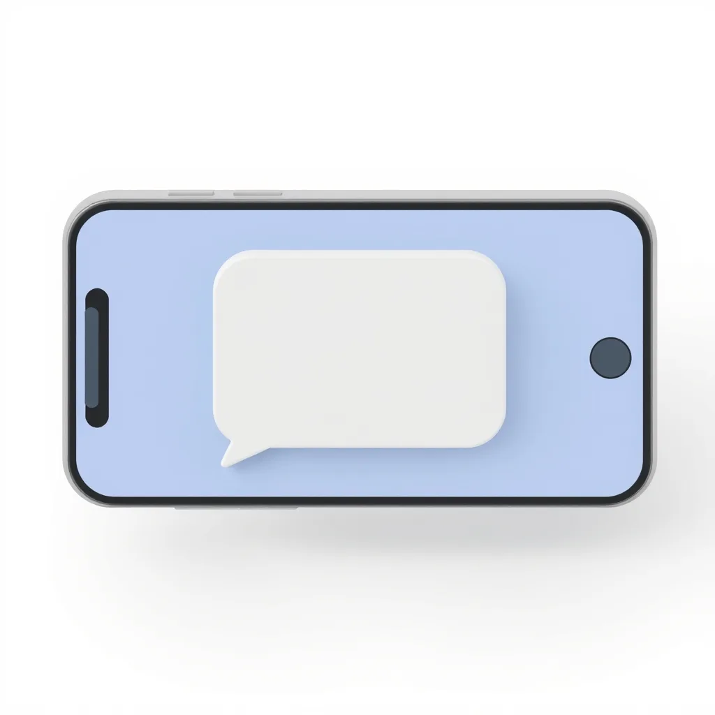 Smartphone with a muted greyed-out chat bubble representing a restricted Messenger conversation