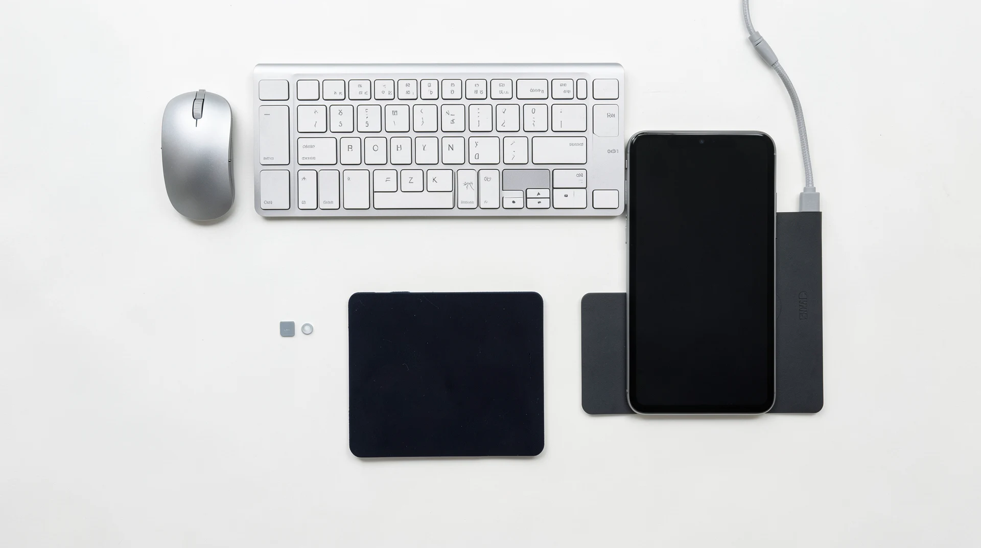 Computer accessories and devices on desk