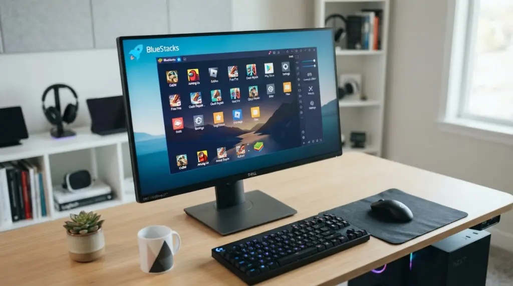 BlueStacks Android emulator on computer screen