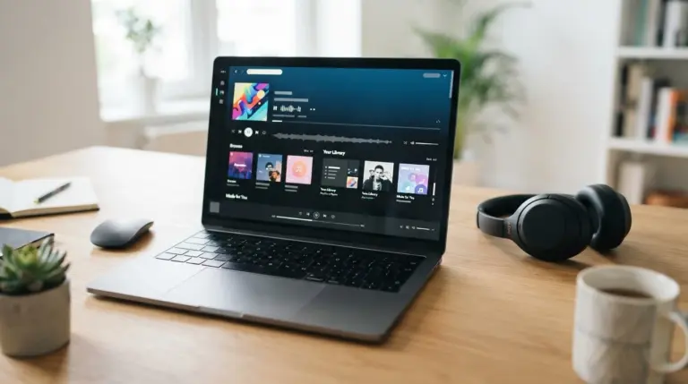 Fildo music streaming app on laptop