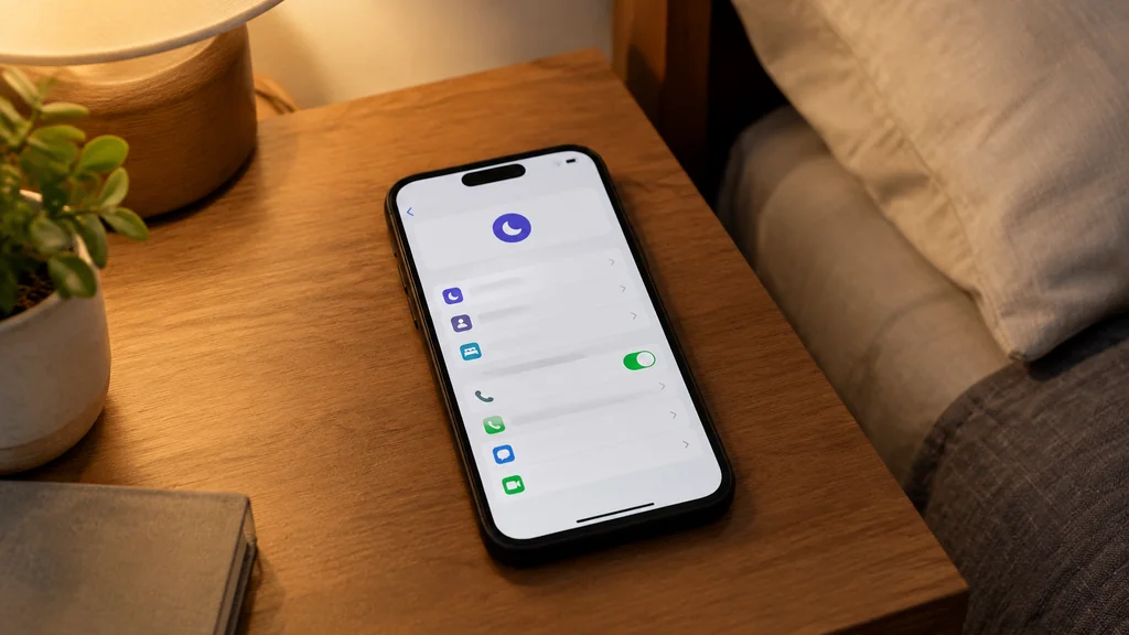 iPhone call settings and Focus options