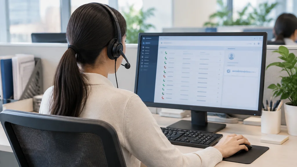 Carrier support agent reviewing a customer call log
